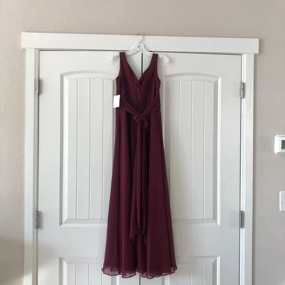 junior bridesmaid dresses wine Grape Junior Bridesmaid Dresses,Chiffon Long Junior Bridesmaid Dress,JB00008, J10 / Burgundy